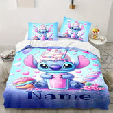 Custom Name Stitch Cartoon Duvet Cover Set - Personalized Bedding - Himpall